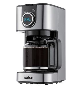 Salton Cafetière Numérique Programmable Capacité de 10 Tasses 900 Watts Acier Inoxydable