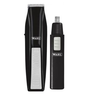 WAHL -  Ensemble de 11 Morceaux, Tondeuse à Barbe à Batterie et Tondeuse pour Nez et Oreilles , Gris