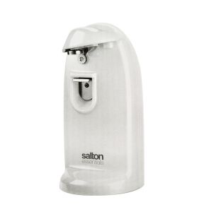 Salton Essentials - Ouvre-Boite Électrique avec Ouvre-Bouteille et Aiguiseur Intégré, Blanc