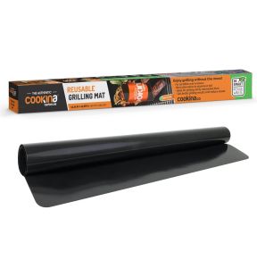 Cookina - Tapis de Cuisson Réutilisable pour BBQ, Antiadhésif, Facile à Nettoyer, Noir