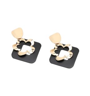 SOHIBoucles d'oreilles pendantes contrastées femme de coloris noir