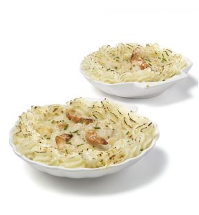 Gourmet - Ensemble de 2 Assiettes en Porcelaine pour Coquilles St-Jaques ou Fruits de Mer, Vont au Four, Blanc