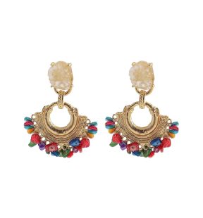 SOHI Boucles d'oreilles pendantes multicolores pour femme