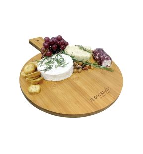 JS Gourmet - Planche à Fromage Ronde, Fabriqué en Bambou