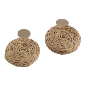 SOHI Boucles d'oreilles pendantes en paille pour femme