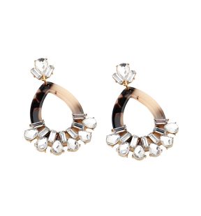 SOHI Boucles d'oreilles pendantes en marbre argenté pour femme