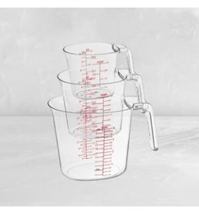 Ensemble de tasses à mesurer emboîtables Cuisinart : 3 pièces (1 tasse, 2 tasses et 4 tasses), plastique résistant à la chaleur | CTG-00-3MCC