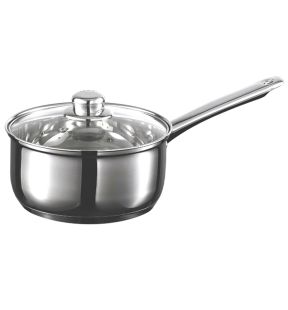 Starfrit - Casserole Everyday Basix avec Couvercle en Verre, Capacité de 2.3 Litres, Acier Inoxydable