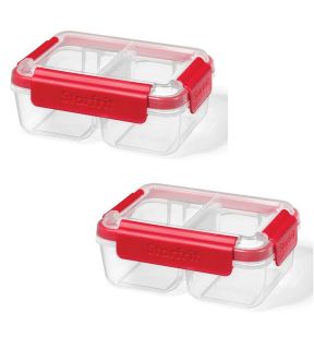 LocknLock - Ensemble de 2 Contenants pour Repas Compartimenté EasyLuch, Capacité de 946mL, Rouge