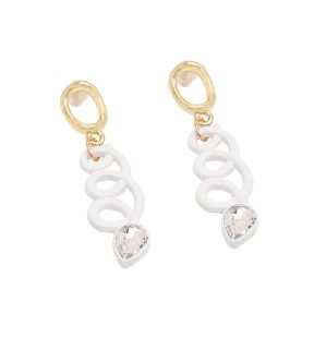 SOHIBoucles d'oreilles pendantes abstraites femme de coloris blanc