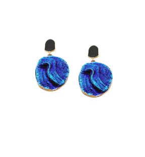 SOHI Boucles d'oreilles pendantes bleues pour femme