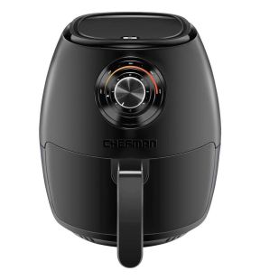 Chefman TurboFry 3,5L Friteuse à Air avec Panier pour Lave-Vaisselle, Double Contrôle de Température, Minuterie de 60 Minutes, Noire