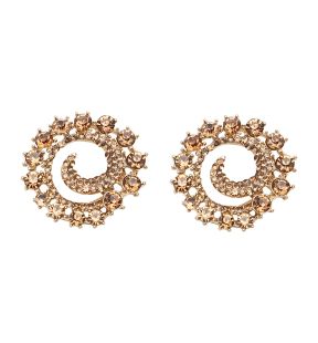 SOHI Boucles d'oreilles à tige tourbillonnantes dorées pour femmes