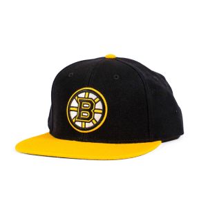 Boston Bruins - Casquette à pression deux tons réplique vintage en laine American Needle LNH