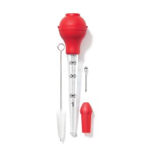 Gourmet - Ensemble de 4 Morceaux de Poire à Sauce en Silicone, Rouge