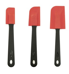 Starfrit - Ensemble de 3 Spatules en Silicone, Résiste à la Chaleur, Rouge