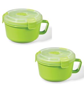 LocknLock - Ensemble de 2 Contenants pour Repas EasyLunch, Capacité de 1.1 Litre, Vert