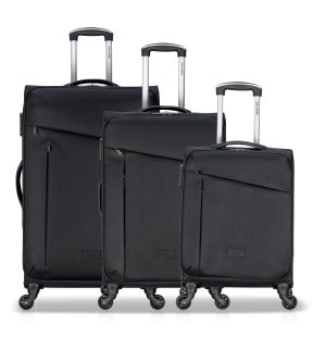 Ensemble de bagages souples 3 pièces avec poignées contrastantes