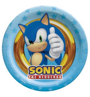 Assiettes rondes en papier Sonic 7 pouces (lot de 8)