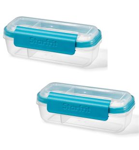 LocknLock - Ensemble de 2 Contenants pour Collations et Trempettes, Capacité de 414mL, Bleu