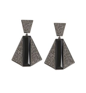 SOHIBoucles d'oreilles pendantes géométriques noires femme