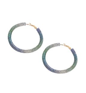 SOHI Boucles d'oreilles créoles en cristal bleu pour femme