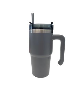 JS Gourmet - Tasse de Voyage Isolée à Double Paroi en Acier Inoxydable, Capacité de 600ml, Gris