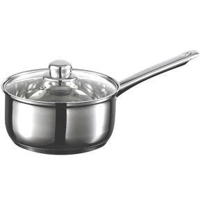 Starfrit - Casserole Everyday Basix avec Couvercle en Verre, Capacité de 3,2 Litres, Acier Inoxydable