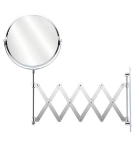 Conair 93412C - Miroir Extensible à Fixer au Mur, Grossissement 1x 5x, Fini Chromé