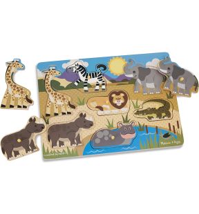 Puzzle Melissa & Doug, thème safari, avec pièces à tenons