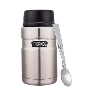 Porte-aliments King - Thermos, acier inoxydable | SK3021SBK | 710 ml, avec cuillère, noir et acier inoxydable