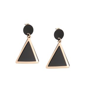 SOHIBoucles d'oreilles pendantes contrastées femme de coloris noir