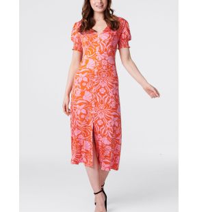 Paula Robe Moulante Imprimé Floral Orange