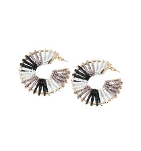 SOHI Boucles d'oreilles créoles à perles pour femme