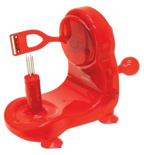 Starfrit - Éplucheur de Pomme Pro Peeler, Base à Succion Antidérapante, Rouge