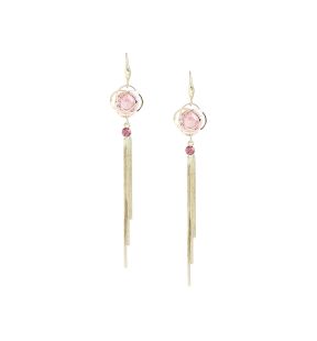 SOHI Boucles d'oreilles pendantes roses pour femmes