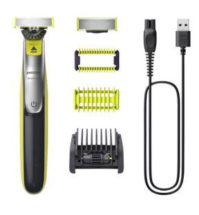 Philips - Rasoir/Tondeuse OneBlade pour le Visage et le Corp Rechargeable, Pour Peau sèche ou Humide, Vert