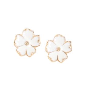 SOHIBoucles d'oreilles à tige en forme de fleur blanche pour femme