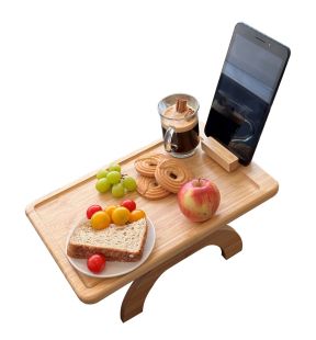 JS Gourmet - Plateau de Canapé en Bambou avec Support pour Téléphone