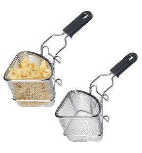 Starfrit - Ensemble de 2 Grands Paniers de Cuisson pour Fondue en Acier Inoxydable, Capacité de 400ml