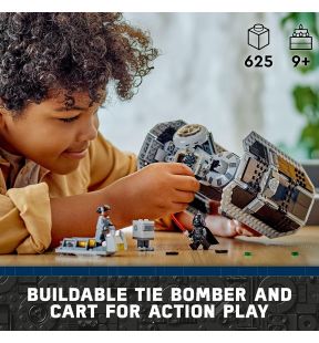 Jouet de construction LEGO Star Wars Le bombardier TIE 75347 avec mini figurines droïde Gonk, Dark Vador et sabre laser