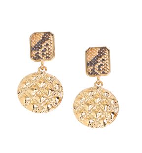 SOHI Boucles d'oreilles pendantes en forme de serpent géométrique pour femme de coloris doré