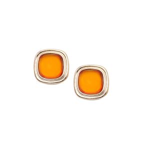 SOHI Boucles d'oreilles à tige orange pour femme