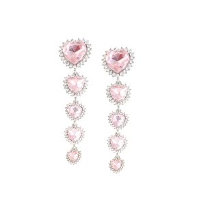 SOHI Boucles d'oreilles pendantes coeur rose femme