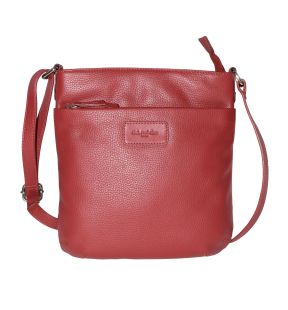 Sac bandoulière en cuir pour femme avec fermeture éclair sur le dessus