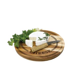 JS Gourmet - Planche de Service en Bois d'acacia avec Couteau à Fromage