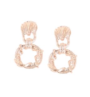 SOHI Boucles d'oreilles pendantes texturées dorées pour femmes