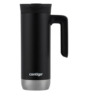 Contigo - Tasse de Voyage en Acier Inoxydable, Isotherme, Système SnapSeal, Capacité de 20oz, Noir