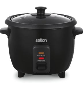 Salton Cuiseur à Riz Capacité de 6 Tasses Bol de cuisson Antiadhésif Amovible 300 Watts Noir