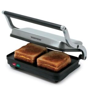 Toastess TSG710 - Grill Pour Sandwichs avec Plaque de Cuisson Antiadhésive, 1000 Watts, Acier Inoxydable